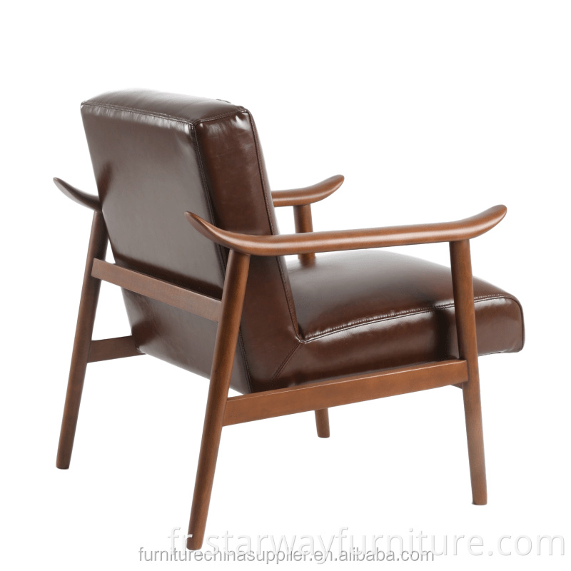 Meubles de salon de haute qualité en cuir chaise armée simple canapé salon chaise en gros